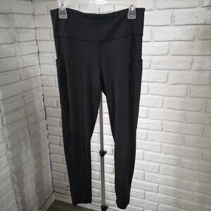 Prana Ladies Size Large Plain Black Ankle Length Exercise Leggings